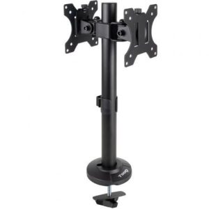 Suporte de Mesa para 2 Monitores TooQ DB1132TN-B/ Giratório/ Inclinável/ até 8kg