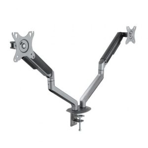 Suporte de Mesa para 2 Monitores TooQ DB4132TNR-G/ Giratório/ Inclinável/ até 9kg