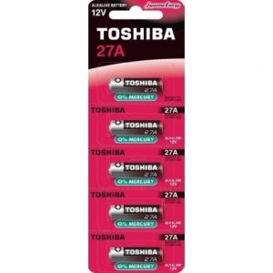 Pack de 5 Pilhas 12V Toshiba 27A/ 12V/ Alcalinas