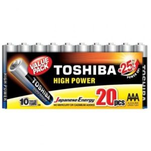 Pacote de 20 Pilhas AAA Toshiba High Power LR03/1,5V/Alcalinas