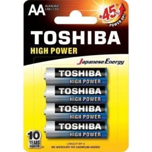 Pack de 4 Pilhas AA Toshiba High Power LR6/ 1,5V/ Alcalinas