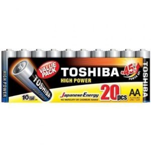 Pack de 20 Pilhas AA Toshiba High Power LR6/1,5V/Alcalinas