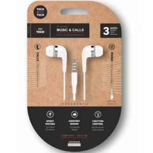 Auriculares Intra-Auriculares Tech One Tech soft earTECH TEC1004/ com Microfone/ Jack 3.5/ Brancos
