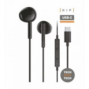 Auriculares Intra-auriculares Tech One Tech earTECH TEC1302/ com Microfone/ USB Tipo-C/ Pretos