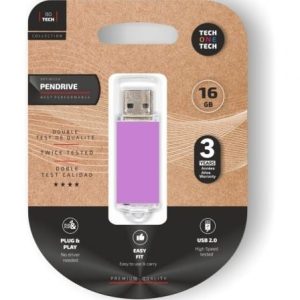 Pen USB 16GB Tech One Tech Basic USB 2.0/ Roxo Claro