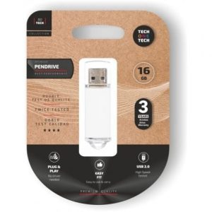 Pen USB 16GB Tech One Tech Basic USB 2.0/ Branco