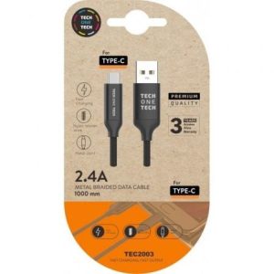 Cabo USB 2.0 Tipo-C Tech One Tech TEC2003/ USB Tipo-C Macho - USB Macho/ 480Mbps/ 1