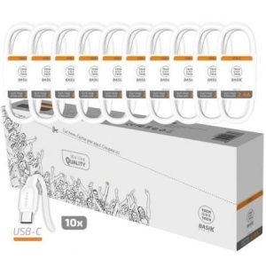 Pack de 10 Cabos USB 2.0 Tech One Tech Basik TEC2953/ USB Macho - USB Tipo-C Macho/ 1m/
