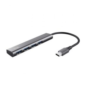Hub USB Tipo-C Trust Halyx/ 4xUSB/ Cinzento