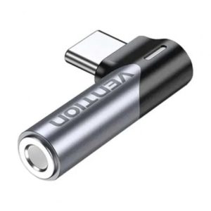 Adaptador de Áudio Vention BGWH0/ Jack 3.5 Fêmea - USB Tipo-C Macho/ Cinzento