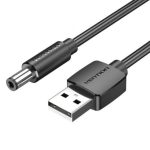 Cabo de Alimentação Vention CEXBG/ USB Macho - DC 3,5mm Macho/ 1,5m/ Preto