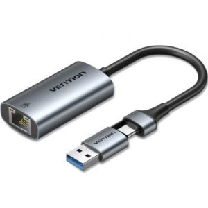 Adaptador USB/USB Tipo-C - RJ45 Vention CFQHB/ 1000Mbps