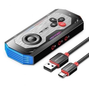 Placa de Som Gaming com Amplificador Vention CVAB0/ USB Tipo-C Macho - 3xJack 3.5 Fêmea