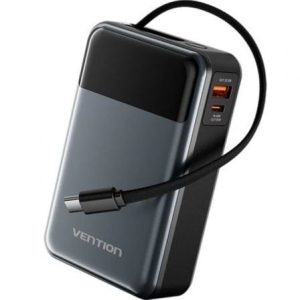 Powerbank 20000mAh Vention FHYB0/ 65W/ Cinzento/ Inclui Cabo USB Tipo-C