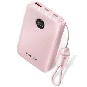 Powerbank 10000mAh Vention FKAP0-C/ 22.5W/ Rosa/ Inclui Cabo USB Tipo-C