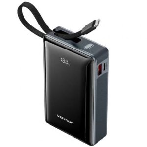 Powerbank 20000mAh Vention FKDM0/ 65W/ Cinzento/ Inclui Cabo USB Tipo-C