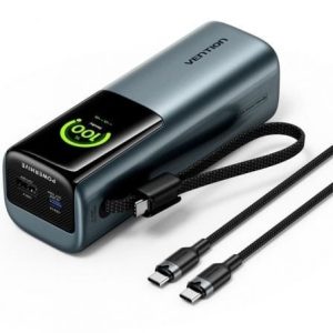 Powerbank 20000mAh Vention FKFH0/ 165W/ Cinzento/ Inclui Cabo USB Tipo-C
