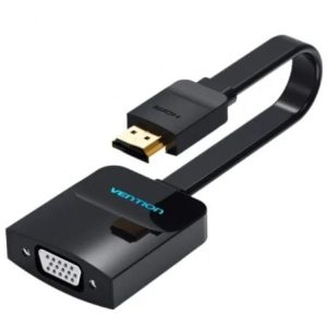 Conversor Vention 74345/ HDMI Macho/ VGA Fêmea/ 15cm/ Preto