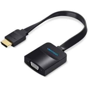 Cabo Conversor Vention 74346/ HDMI Macho/ VGA Fêmea - Jack 3.5 Fêmea/ 20cm/ Preto
