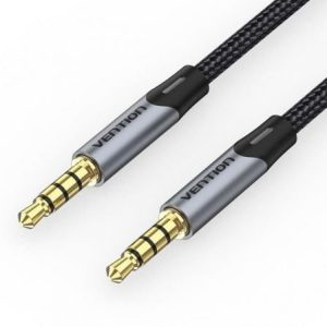 Cabo Estéreo Vention BAQHF/ Jack 3.5 Macho - Jack 3.5 Macho/ 1m/ Cinzento