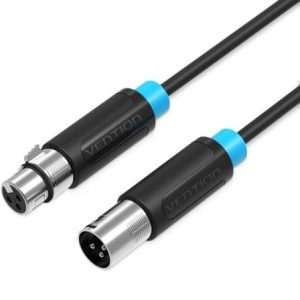 Cabo Estéreo Vention BBFBH/ XLR Macho - XLR Fêmea/ 2m/ Preto