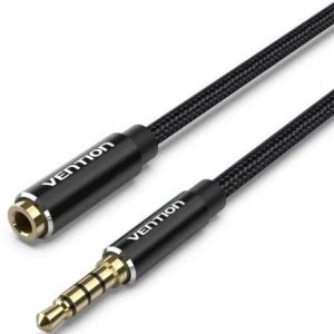 Cabo Estéreo Vention BHCBL/ Jack 3.5 Macho - Jack 3.5 Fêmea/ 10m/ Preto