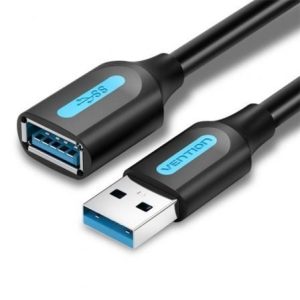 Cabo Extensor USB 3.0 Vention CBHBD/ USB Macho - USB Fêmea/ 5Gbps/ 50cm/ Preto