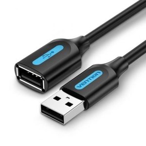 Cabo Extensor USB 2.0 Vention CBIBH/ USB Macho - USB Fêmea/ 480Mbps/ 2m/ Preto