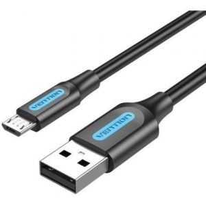 Cabo USB 2.0 Vention COLBC/ USB Macho - MicroUSB Macho/ 480Mbps/ 25cm/ Preto