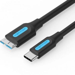 Cabo USB 3.0 Vention CQABD/ microUSB Macho - USB Tipo-C Macho/ 5Gbps/ 50cm/ Preto