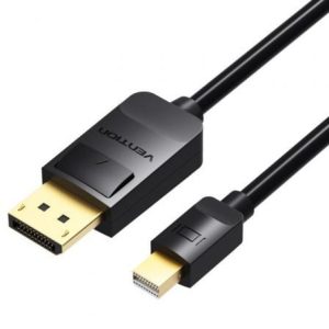 Cabo DisplayPort Vention HAABI/ Mini DisplayPort Macho - DisplayPort Macho/ 3m/ Preto
