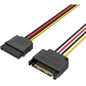 Cabo de Alimentação 15 Pinos Vention KDABY/ SATA Macho - SATA Fêmea/ 30cm