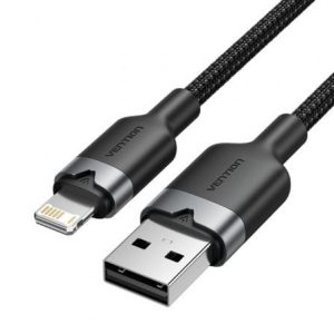 Cabo USB Lightning Vention LANBH/ USB Macho - Lightning Macho/ 480Mbps/ 2m/ Preto