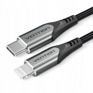 Cabo USB 2.0 Tipo-C Lightning Vention TACHF/ USB Tipo-C Macho - Lightning Macho/ 480Mbps/ 1m/ Cinzento