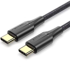 Cabo USB 2.0 Tipo-C 3A Vention TAUBI/ USB Tipo-C Macho - USB Tipo-C Macho/ 480Mbps/ 3m/ Preto
