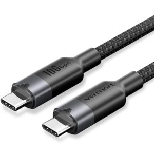 Cabo USB 3.2 Tipo-C 5A Vention TRGBD/ USB Tipo-C Macho - USB Tipo-C Macho/ Até 100W
