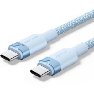 Cabo USB 2.0 Tipo-C 5A Vention TRISH/ USB Tipo-C Macho - USB Tipo-C Macho/ Até 240W/