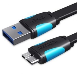 Cabo USB 3.0 Vention VAS-A12-B050/ MicroUSB Macho - USB Macho/ 10W/ 5Gbps/ 50cm/