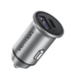 Carregador de Isqueiro Vention FFFH0/ 1xUSB-C/ 1xUSB/ 30W