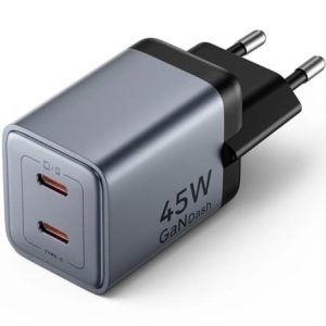 Carregador de Parede GaN Vention FCDH0-EU/ 2xUSB Tipo-C/ 45W