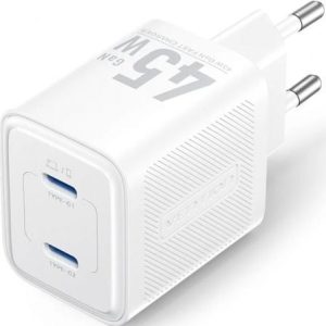 Carregador de Parede GaN Vention FEFW0-EU/ 2xUSB Tipo-C/ 45W