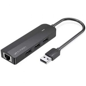 Hub USB 2.0 Vention CHPBB/ 3xUSB/ 1xMicro USB PD/ 1xRJ45