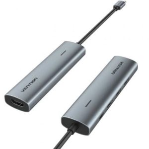 Docking USB Tipo-C Vention TGGHB/ 3xUSB/ 1xHDMI 4K/ 1xUSB Tipo-C PD/ Cin