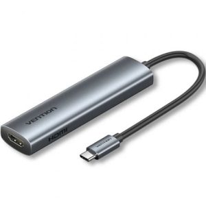 Estação de Ancoragem USB Tipo-C Vention TGLHB/ 1xUSB Tipo-C/ 2xUSB/ 1xHDMI 4K