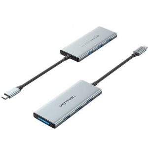 Docking USB Tipo-C Vention TOPHB/ 1xHDMI/ 3xUSB/ 1xLeitor de Cartões SD e MicroSD/
