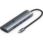 Dock USB Tipo-C Vention TPSHB/ 1xHDMI 4K/ 2xUSB/ 1xUSB Tipo-C/ 1xUSB Tipo-C PD/ 1xLeitor de Cartões/ Cinzento