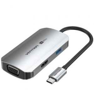 Docking USB Tipo-C Vention TQAHB/ 1xHDMI/ 1xUSB/ 1xVGA/ 1xUSB Tipo-C PD