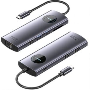 Docking USB Tipo-C Vention TQVHB/ 2xHDMI 4K/ 3xUSB/ 1xRJ45/ 1xLeitor de C