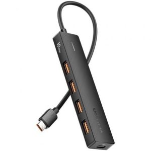 Hub USB Tipo-C 3.2 Vention CKCBB/ 4xUSB/ 1xUSB Tipo-C PD