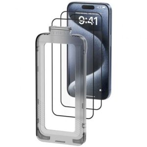 Pack de 2 Protetores de Ecrã de Vidro Temperado Vention KUPTCB-20 para iPhone 16 Pro + Ferramenta de Instalação Antipoeira